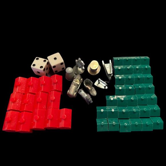 Classic Authentic Monopoly Replacement Player Pieces, Houses, Motels Dice B11 - Picture 1 of 1